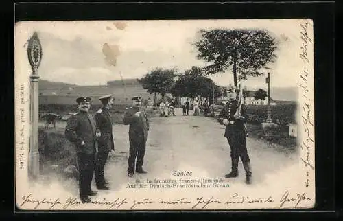 AK Saales, Soldaten auf der Deutsch-Französischen Grenze