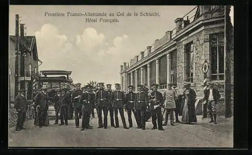 AK Col de la Schlucht, Frontière Franco-Allemande, Hôtel Francais, Grenze