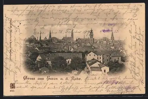 AK Essen / Ruhr, Blick über die Altstadt
