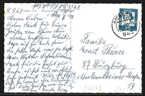 AK Vilseck, Marktplatz mit Blick auf den Torturm