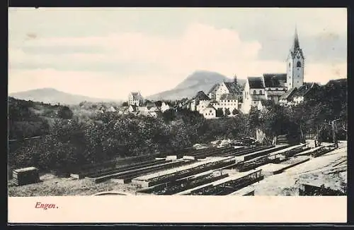 AK Engen, Teilansicht mit Kirche