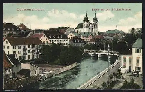 AK Donaueschingen, Partie be der Schützenbrücke