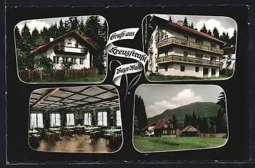 AK Kreuzstrassl /Bayr. Wald, Gasthaus und Pension Max Müller
