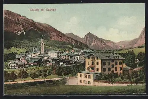 AK Cortina col Colrosa, Ortspartie aus der Ferne