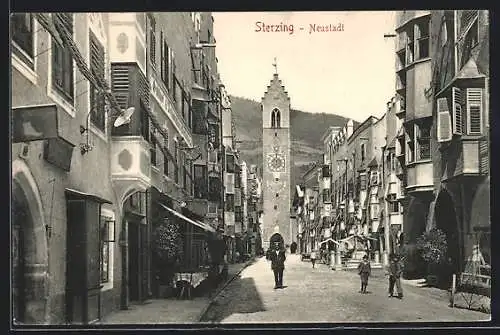 AK Sterzing in Tirol, Strassenpartie in der Neustadt