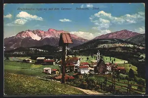 AK Deutschnofen /Tirol, Panorama mit dem Latemar, Dolomiten