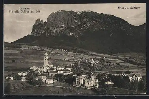 AK Fiè allo Sciliar, Panorama mit Kirche, Dolomiten