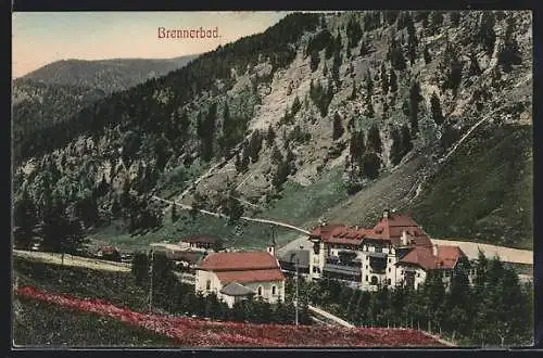 AK Brenner, Teilansicht mit Brennerbad-Hotel