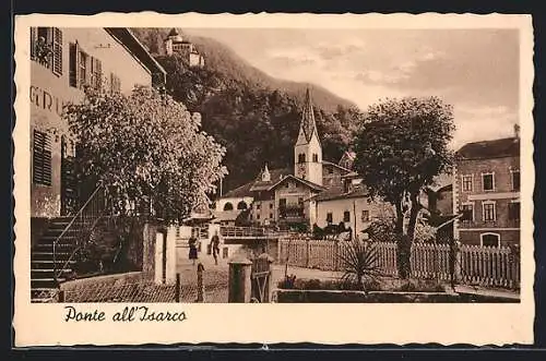 AK Ponte all`Isarco, Ortspartie mit Blick zur Kirche