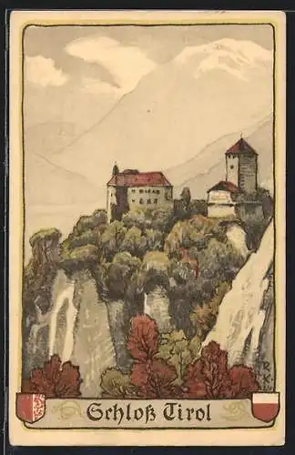 Künstler-AK Tirol, Ansicht vom Schloss