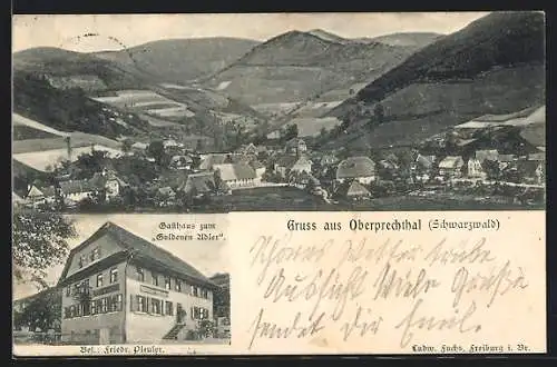 AK Oberprechthal /Schwarzwald, Gasthaus zum Goldenen Adler, Teilansicht