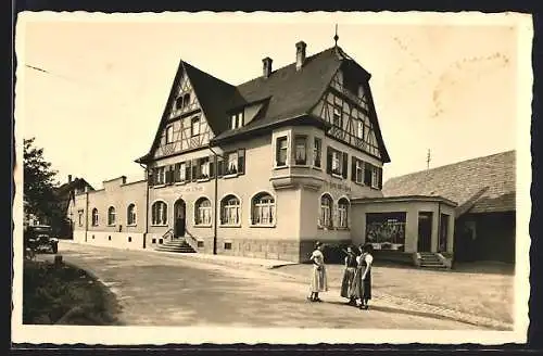 AK Denzlingen, Gasthaus zum Ochsen, Gebäudeansicht mit Metzgerei