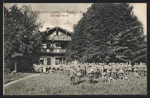 AK Reutin i. B., Gasthof Schützenhaus Lindau, Weltkrieg 1914-16