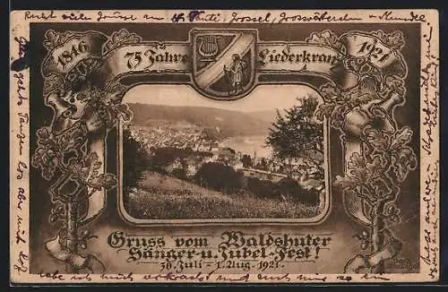 AK Waldshut, Liederkranz- Sänger- und Jubelfest 1921, Ortsansicht