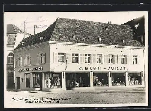 AK Emmendingen i. B., Geschäftshaus der Fa. C. Blum-Jundt