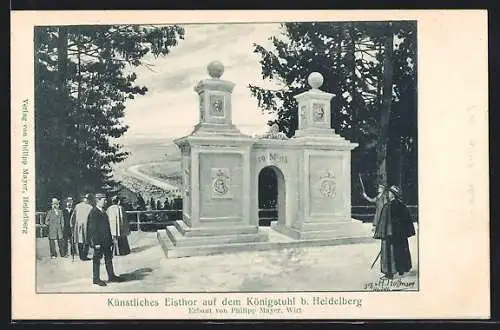 Künstler-AK Heidelberg, Künstliches Eisthor auf dem Königstuhl