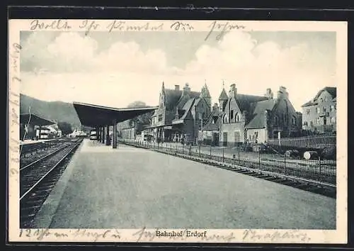 AK Erdorf, Bahnhof mit Bahnsteigen