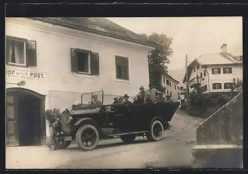 Foto-AK Bad Reichenhall, Auto Mercedes-Benz vor Hotel zur Post v. Barbara Buchegger