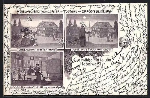 Lithographie Todtnau, Hebelweg-Eröffnungsfeier 1899