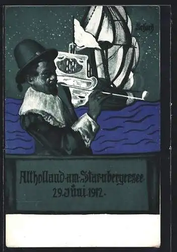 Künstler-AK Schoch: Starnberg, Altholland am Starnbergersee 1912