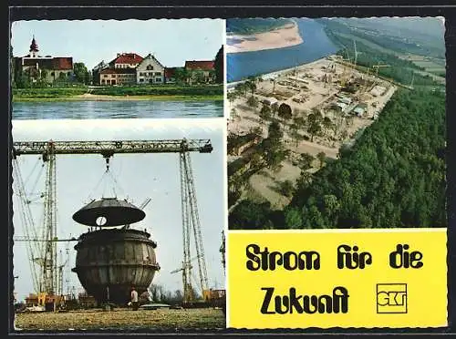 AK Zwentendorf an der Donau, Baustelle des Gemeinschaftskernkraftwerkes Tullnerfeld