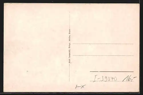 AK Aldein, Gründung und Fahnenweihe der Musikkapelle in Nationaltracht 1914 mit Tambourstab