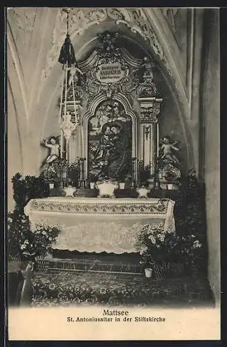 AK Mattsee /Salzburg, St. Antoniusaltar in der Stiftskirche