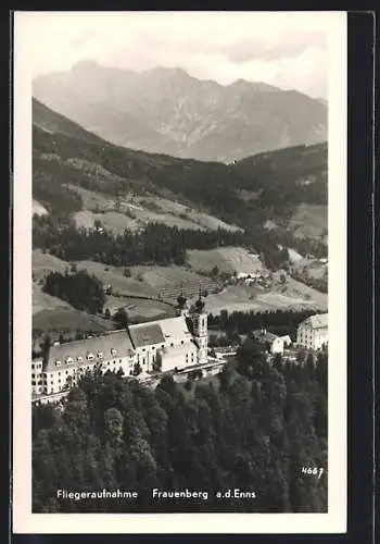 AK Frauenberg a. d. Enns /Steiermark, Ortsansicht vom Flugzeug aus gesehen