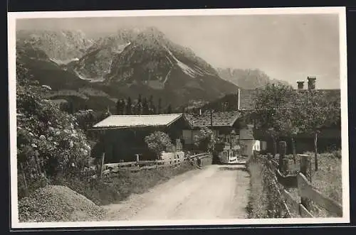 AK Blaiken-Scheffau, Strassenpartie am Ortseingang