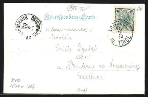 AK Landeck, Blick zum Ort mit Kirche