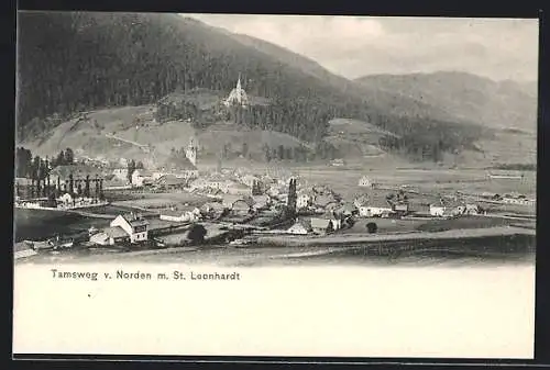 AK Tamsweg, Ortsansicht von Norden mit St. Leonhardt