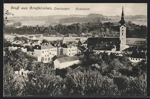 AK Grieskirchen, Südansicht mit Kirche