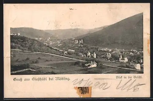 AK Giesshübl bei Mödling, Blick in die Brühl