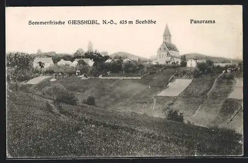 AK Giesshübl, Panorama mit Feldern