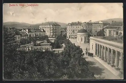 AK Baden bei Wien, Josefsplatz aus der Vogelschau