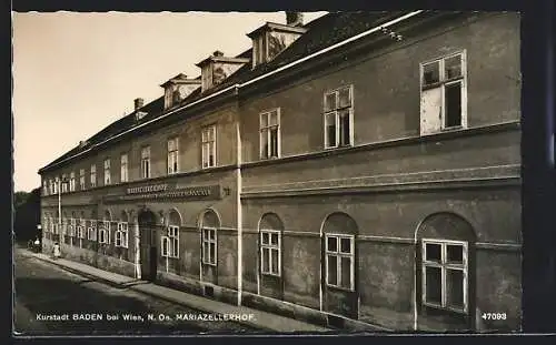 AK Baden b. Wien, Strasse am Mariazellerhof