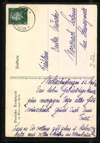 AK Deutsche Reichspost, Glückwunschtelegramme auf Schmuckblatt, Amoren