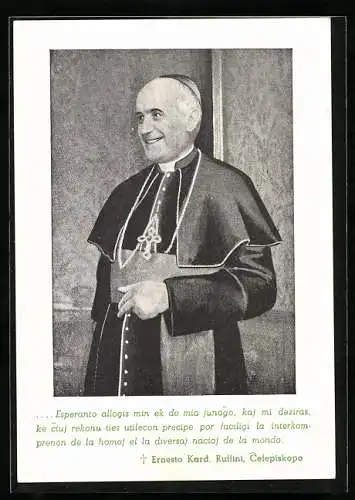 AK Ernesto Kardinal Ruffini, Halbporträt, Esperanto