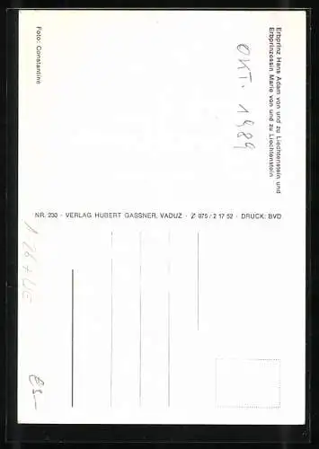 AK Erbprinz Hans Adam und Erbprinzessin Marie von und zu Liechtenstein