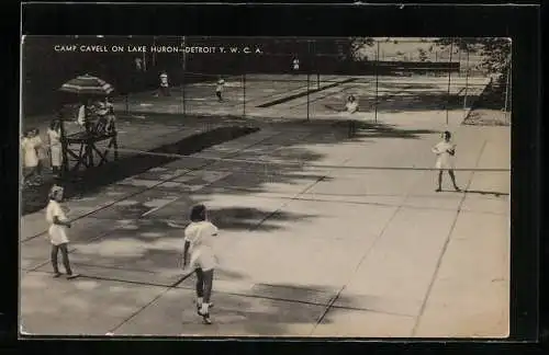 AK Detroit, Camp Cavell on Lake Huron, Women playing Tennis