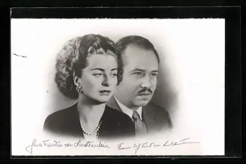 AK Fürstin Gina und Franz von Liechtenstein in ihren jungen Jahren