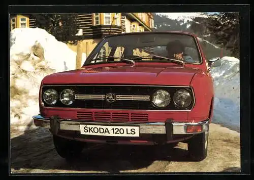 AK Auto Skoda 120 LS in winterlicher Kulisse