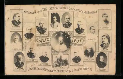 AK Metz, XVIII. Internationaler Eucharistischer Kongress 1907, v. Busch, Dubois, Fritzen