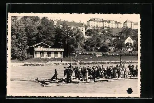 AK Flösser unterwegs auf einem Fluss, Forstwirtschaft