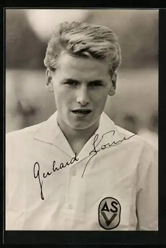 AK Fussballspieler Gerhard Körner, geb. 20.09.1941, ASK Vorwärts Berlin, Halbporträt mit Autogramm