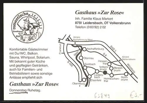 AK Leidersbach-Volkersbrunn, Gasthaus Zur Rose