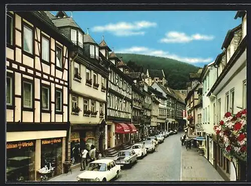 AK Miltenberg am Main, Hauptstrasse mit Blick zur Burg