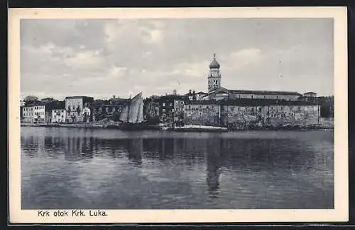 AK Krk, Luka, Ortsansicht, Segelboot