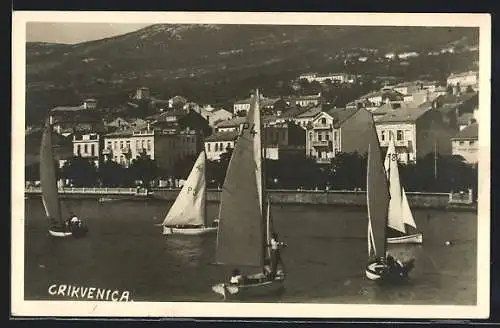 AK Crikvenica, Ortsansicht vom Wasser aus gesehen