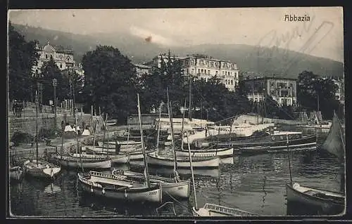 AK Abbazia, Boote im Hafen